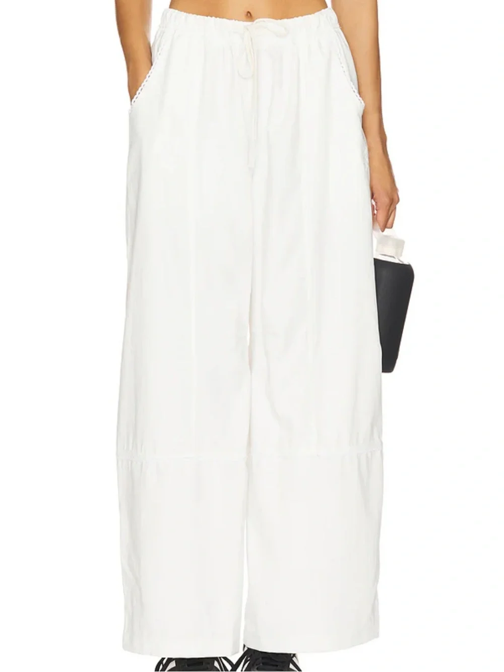 LIKE NEW Free People Movement Wish It Wide Leg Pant White Elastic Waist Medium - Picture 14 of 14